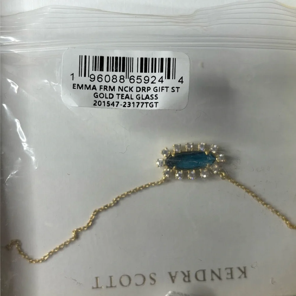 Kendra Scott Blue and Gold Necklace with Striking‎ Pendant NEW - Picture 7 of 8
